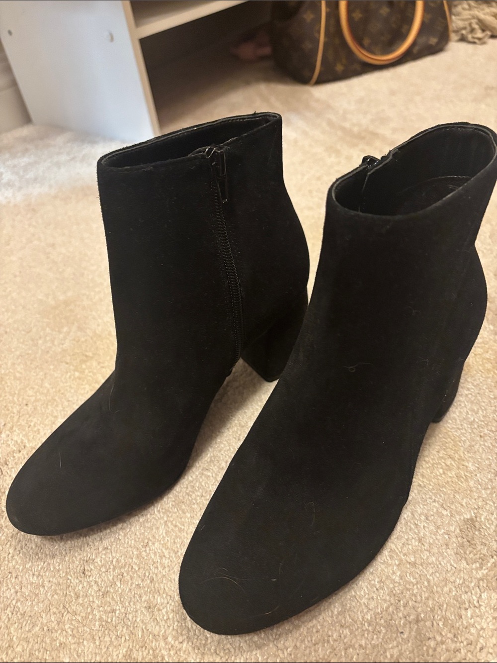 INC Women’s Black Suede Ankle Boots